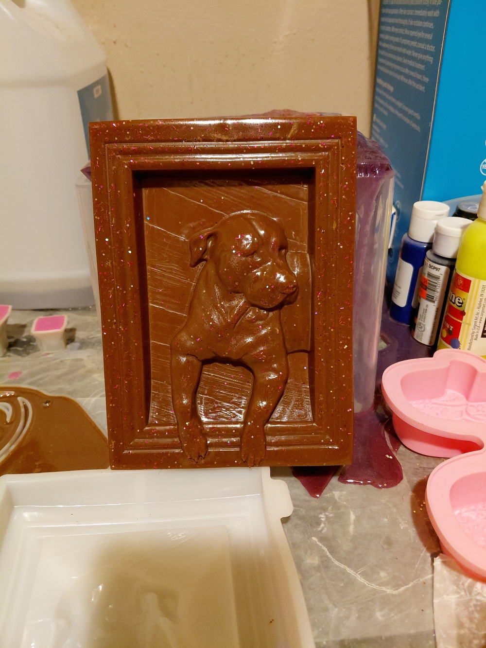 Decorative Brown Dog Wall Plaque Accent